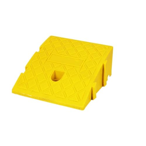 Rampas de acera Ligeras y portátiles, Kit rampa umbral Alta Resistencia for Coche, Remolque, camión, Bicicleta Motocicleta, 2 uds para Garaje Acera(Yellow 25 x 27 x 7cm)