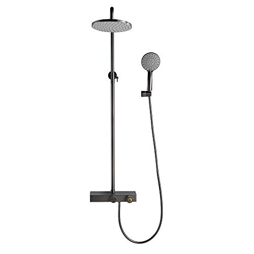Pommeau de douche 25 cm et mitigeur cascade mural moderne