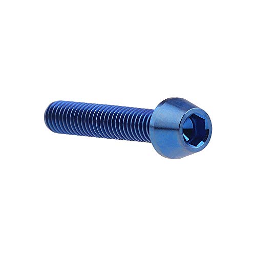 Image of Titanium Ti Bolt M5x9 16 18 20 25 30 35 40 45 50 55 60mm Tapered Head Screws Pack of 4 (M5x25mm, Blue)