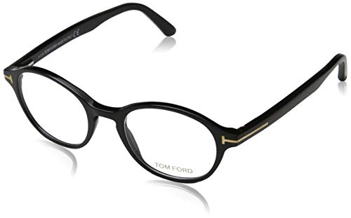 Tom Ford Oval Eyeglasses TF5428 001 Shiny Black 47mm FT5428