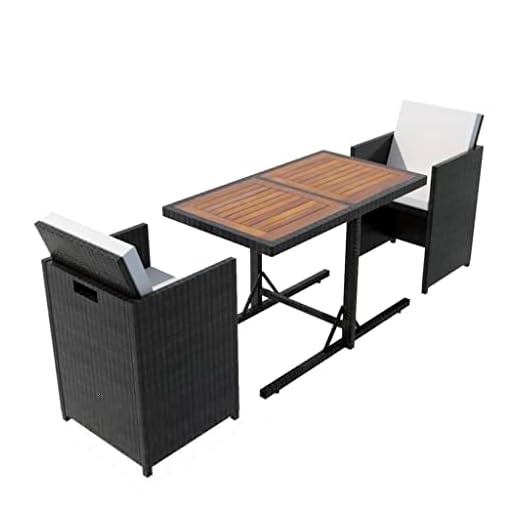 vidaXL Set Tavolo e Sedie da Giardino 7x in Polyattan Nero Tavolino Seggiole