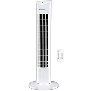 Pro Breeze Oscillating 30 Inch Tower Fan With Ultra Powerful 60W Motor Remote Control 7.5 Hour Timer And 3 Cooling Fan…