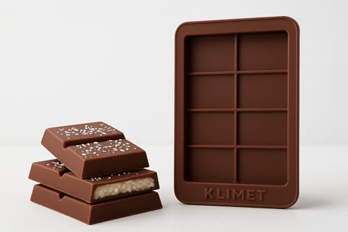 Image of KLIMET Deep Silicone Chocolate Bar Mold | Large & Thick Candy Bar Mould for Stuffed Chocolate | Big Mold for Knafeh, Pistachio, Dubai-Style Bars | (Pack of 1)