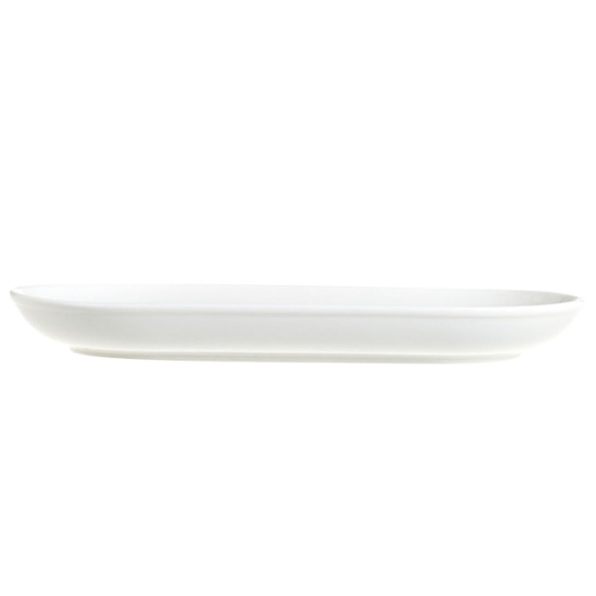Piatto Ellittico in Ceramica Bianco, Piatto da Portata per Servire
