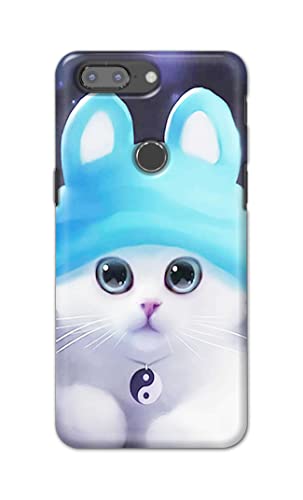 Image of Chinese Cutie Kitten Cat Big Eyes Lovely Girl Ears Hard Back Case Cover for OnePlus 5T Back Cover -(J5) VNS2221