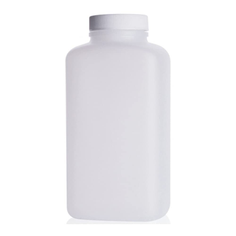 Wheaton Science Products W218816 HDPE Wide Mouth Oblong Plastic Bottle with White Polypropylene PE Lined Cap, Natural Color, 500 mL Capacity (Case of