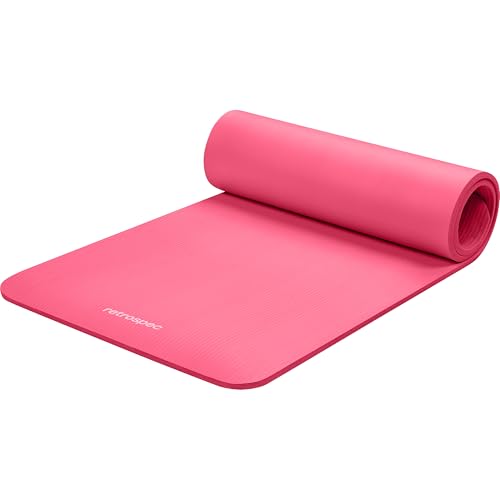 Image of Retrospec Solana Yoga Mat Thick 1 /2in Non-Slip Workout Mat with Nylon Strap - 72x24in Exercise Mat for Pilates, Stretching & Fitness - BPA Free, Easy Clean