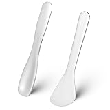 2 Stück Creme Spatel Kosmetik Metall Kosmetiklöffel Wiederverwendbare Mini Make Up Applikator Cremespatel Gesichtskosmetiklöffel Kosmetikspachtel für Gesichtscreme Creme, Silber