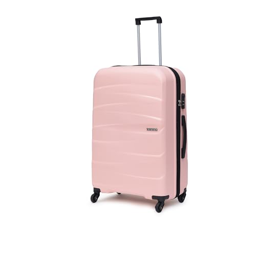 Image of YAYAVAR Check-in Large- 76 CM, 360 Degree Rotating Wheels,Polypropylene Material,Hard Luggage with Telescopic Handle and Combination Locking Mechanism, Moscow-(L,Baby Pink)