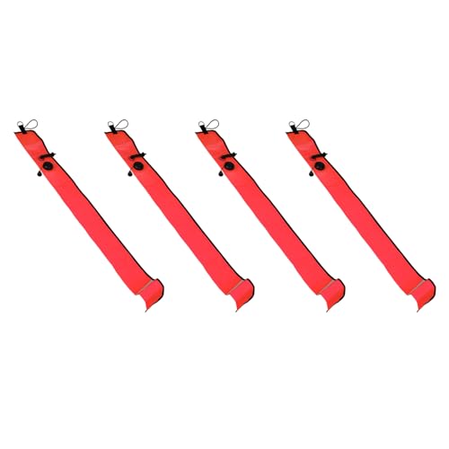 GREOHNMPAW 4piezas 1M Buceo Inflable SMB Marcador de SeñAl de Superficie Visibilidad Flotador Tubo de SeñAlizacióN Salchicha, Rojo