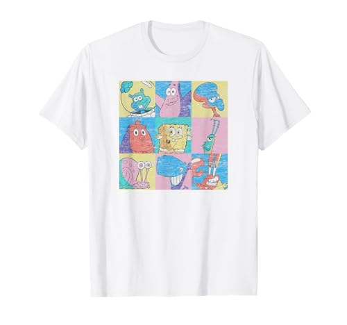 SpongeBob Pop Culture Group Poster T-Shirt