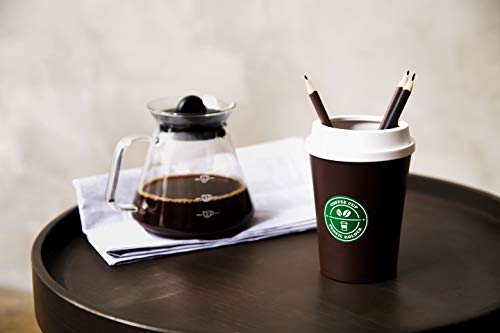 Image of Litem Pencil Holder - a Coffee Cup Style of Pencil Holder for organizing Your Desk with a Simple and Modern Look (5Hx3W, WhiteBrown)