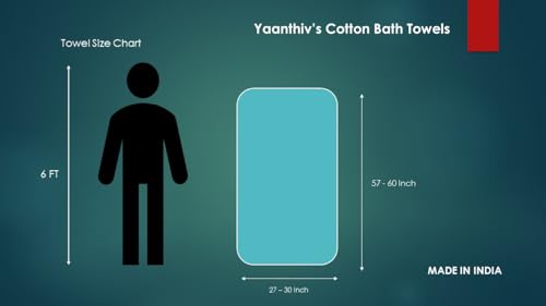 Image of Yaanthiv's Premium Bath Towels, Pack of 5 Cotton Towel Combo (Standard, 5), 300 GSM, 78 CM X 154 CM, Washable and Quick Dry Towels /Washable, Light Weight, Fast Absorbing