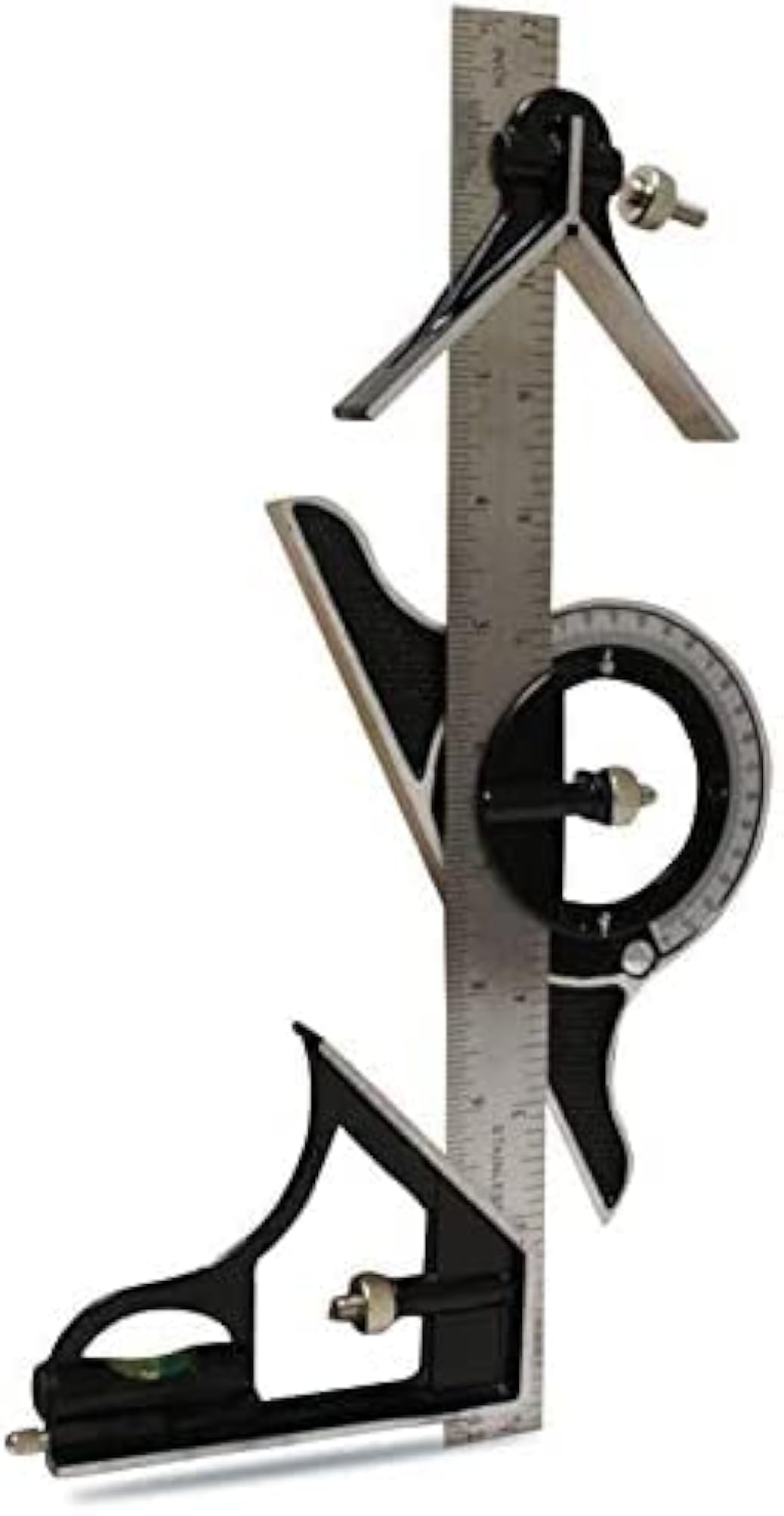 Combination Square with Protractor and Level Tool