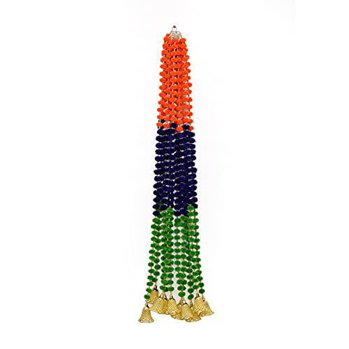 Swayam Exports - Juego de 10 pompones para puerta de entrada, para decoración de festivales, para puerta, ventana, cenefa, decoración | Juego de 10 unidades | 40 pulgadas de largo | pompón Cover