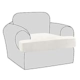 H.VERSAILTEX Stretch Velvet T Cushion Chair Covers for Living Room Armchair Sofa Cover Couch Cover...