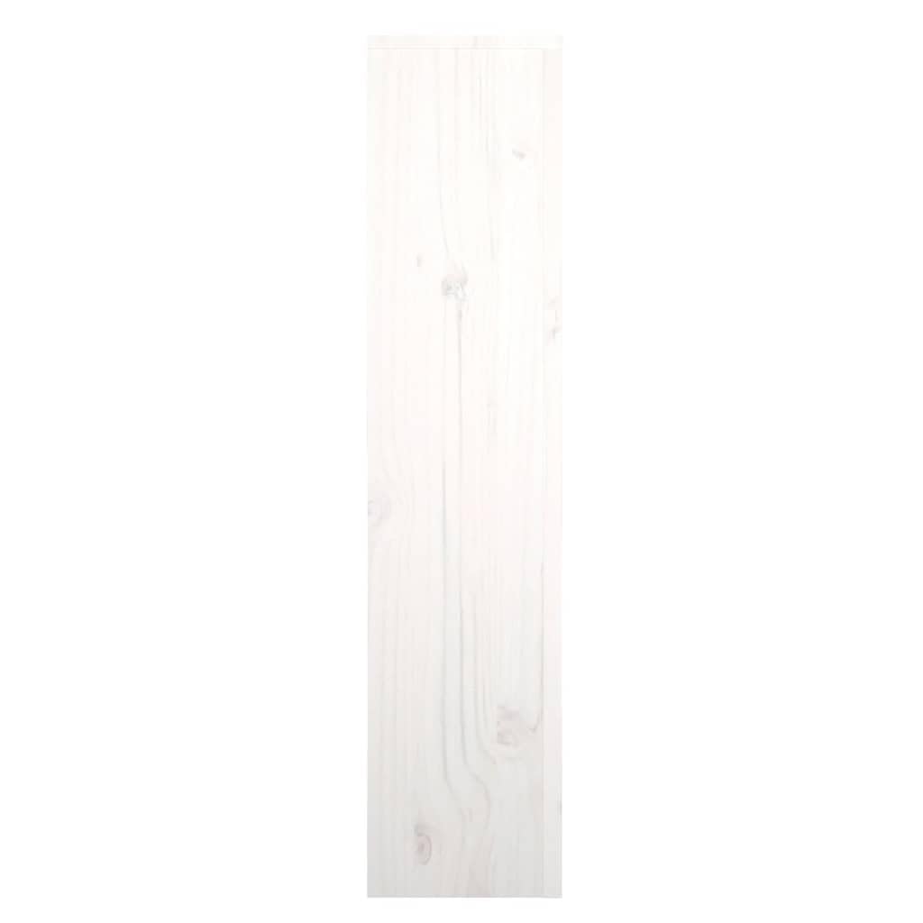 Osłona grzejnika biała z litego drewna sosnowego, 79,5 x 19 x 84 cm, z pionowymi listwami, dekoracyjna pokrywa z półką do ogrzewania w mieszkaniu