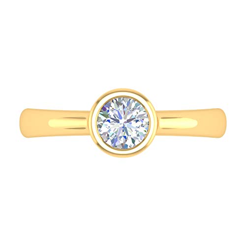 1/2 Carat Bezel Set Diamond Solitaire Engagement Ring in 14K Gold3