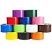 GIFTEXPRESS 12 Assorted Colored Duct Tapes 10 Yards x 2 Inch Rolls,12 Multi Purposes Bright Colors Tapes Great for DIY Art Kit Home School, Colors: Black Navy Purple red Orange White Teal Lime Green