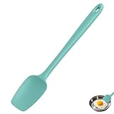 U-Taste Extra-Long 600ºF Heat Resistant Spatula Spoon: 14" Silicone Spoonula Cooking Utensils for Kitchen Use, Non-Stick Scoop Scraper with Soft Edge & Firm Core for Baking, Mixing, Serving (Aqua Sky)