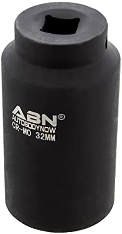 ABN Axle Nut Socket, 32mm, 1/2in Drive, 6 Point – Universal for All Vehicle 6pt Installation, Removal, Repair