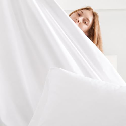 Image of Linen Home Cotton Percale Flat Bedsheet Set Single Size White