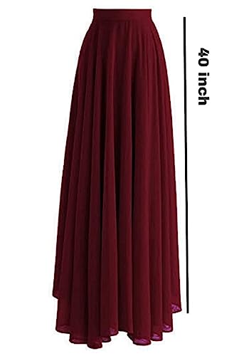 Image of Women's Full Length Georgette Long Skirt- Lehenga with 8 Meters Maxi Flare
