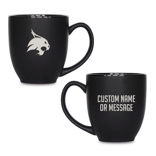 Image of Rico Industries NCAA Primary 15-Oz Personalized Matte Black Bistro Mug - for Hot or Cold Drinks
