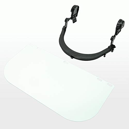Defender Safety Polycarbonate Face Shield with Mounting Bracket for Hard Hats/Helmets (H1 Series)