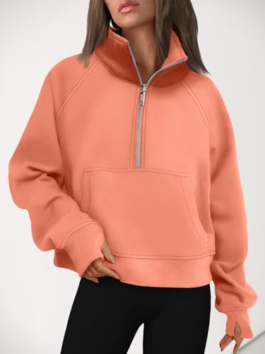 Image of AUTOMET Womens Sweatshirts Half Zip Cropped Pullover Fleece Quarter Zipper Hoodies 2026 Fall Fashion Outfits Clothes