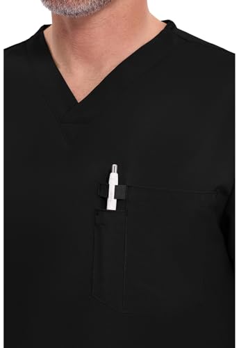 Image of Dickies EDS Essentials Scrubs for Men V-Neck 360 Stretch Medical Scrub Top | Relaxed Fit, 2 Pocket Design, 360 Stretch, Moisture Wicking Fabric, Durable Construction, Side Vents, Easy Care