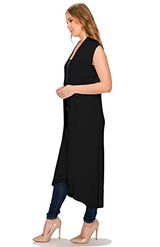 Women's Long Sleeve/Sleeveless Full Length Duster Long Open Cardigan(Sizes: S-5X)3