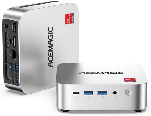 ACEMAGIC K1 Mini PC AMD Ryzen R2544 (4C/8T, Up to 3.7GHz), 8GB DDR4 256GB SSD, Windows 11 Pro Mini Computer, Triple 4K Display, USB-C, Gigabit Ethernet, WiFi, BT, VESA, NAS/Home Study
