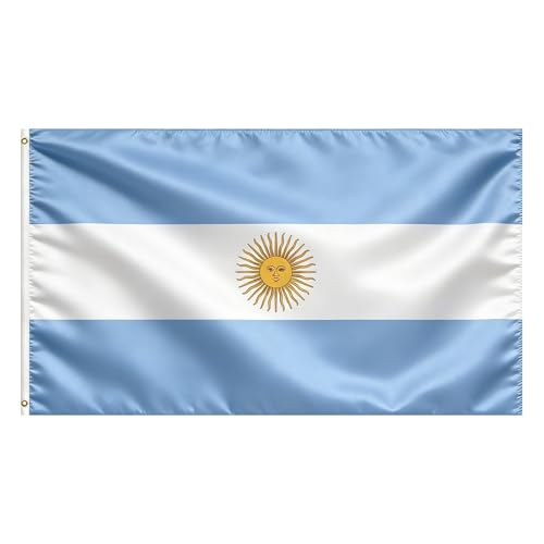 VELIFFCO Argentina Flag Flag of Argentina 3x5 Ft - Polyester Lightweight Flags with 2 Brass Grommets for Argentine Party Decorations Sports Events Decorations