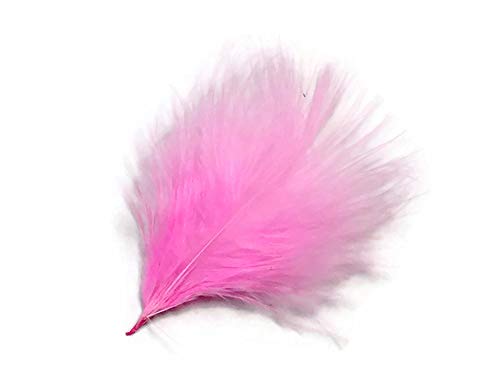 1 Pack - Candy Pink Turkey Marabou Short Down Fluff Loose Feathers 0.10 Oz. Fan Doll Fishing Supplier | Moonlight Feather