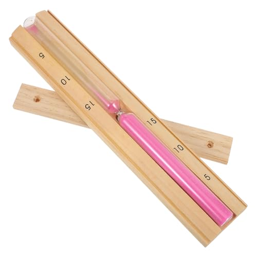 CIYODO 15-Minute Heat Resistant Wooden Sauna Hourglass Timer, Rotating Pink Sand Clock Accessory for Sauna Spa and Steam Room Use