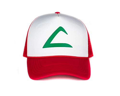 Boné Ash Ketchum Cosplay Malha Snap Back - Tamanho Adulto - Vermelho, Vermelho, Tamanho �nica