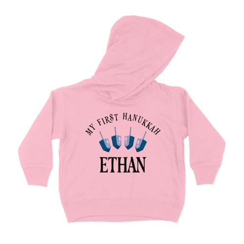 First Hanukkah Ethan Kids Hoodie Sweatshirt Toddler 4T Light Pink