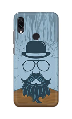Image of PRINTFIDAA Mustache Beard and Hairstyle Hipster in Glasses Printed Designer Hard Case for Redmi Note 7 / Redmi Note 7 Pro /Redmi Note 7S Back Cover -(e) RPM1002