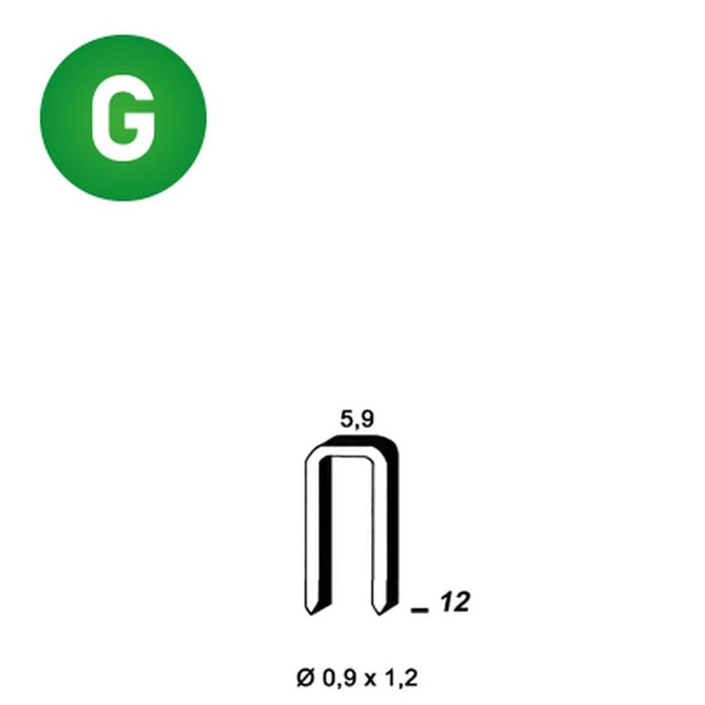 10 400 grapas Es-12 – galvanizadas – 5,9 x 12 x 0,9 x 1,2 mm – D-Work