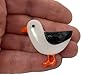 Seagull pin badge clutch pin resin white silver grey bird with glass eye supplied in a Feral Spirit gift box #1
