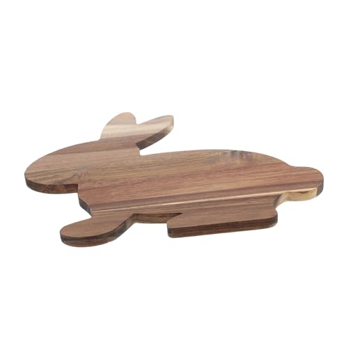 Animal Shape Cutting Board - Cute Bunny Wooden Serving Platter for Charcuterie Fruit and Meal Prep - Eco-Friendly Acacia Wood Design