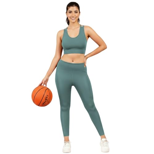 Image of NINQ high Waist Women Gym Compression Pants for Workout with Pocket, Yoga & Exercise, Active Wear Legging Sports Tights Trousers with Comfortable Fit for Running, Jogging & Training