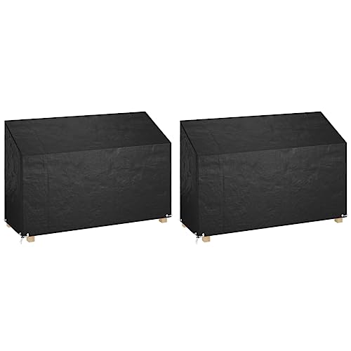 Housse pour banc de jardin en lot de 2 polyéthylène imperméable 190 cm - 3
