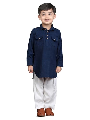 Image of POLKA TOTS Boys Cotton Pathani Set | Premium Pathani Kurta & Pyjama Set for Boys | Kurta Pajama for Kids Boy | Pathani Suit for Kids, Baby Boys & Toddlers | Ethnic Wear for Boy