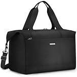 VSNOON for New Ryanair Cabin Bags 40x30x20, 24L Underseat Foldable Travel Hand Luggage Bag for Men Women, Water-Resistant Wizzair Overnight Gym Bag, Carry on Holdall Bags for Travel Weekend, Black