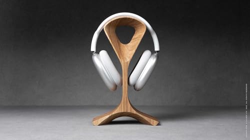 Image of inchHandcrafted Wooden Headphone Stand | Natural Finish Headset Holder for Desk, Gaming Setup & Office | Universal Wooden Headphone Hanger inch