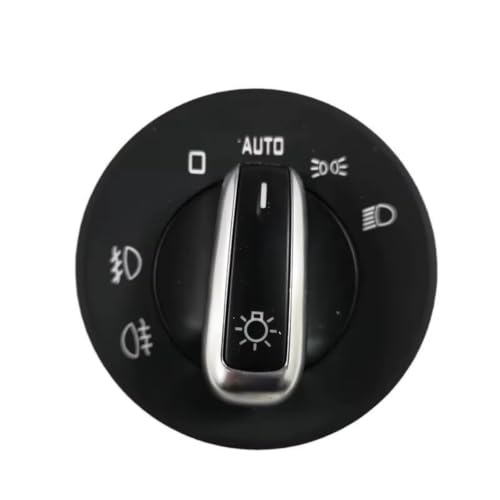 Perilla interruptor faro cromada con control automático para Skoda Octavia II 2004-2013
