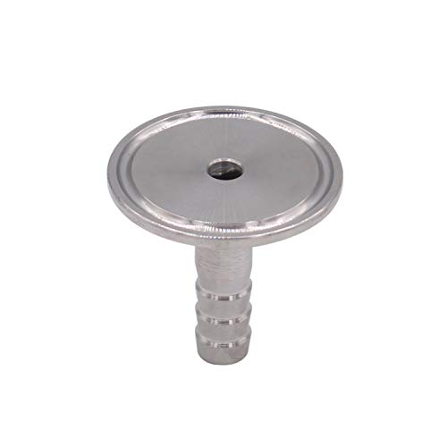 Dernord 1.5" Tri Clamp To 0.5" Hose Barbed Adapter Sus304 Sanitary Hose Pipe Fitting (1/2 Inch Barb Hose) #TOP2