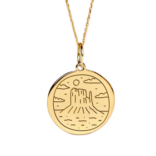 Collier pendentif Monument Valley LKBEADS le cadeau unisexe idéal en argent plaqué or